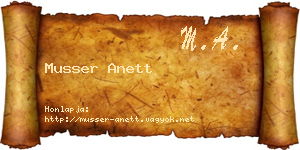 Musser Anett névjegykártya